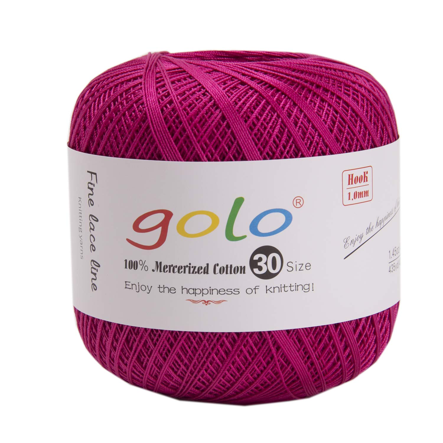 golo Crochet Thread Size 30 Yarn for Hand Knitting Cotton Crochet Yarn (Peacock pink-045)