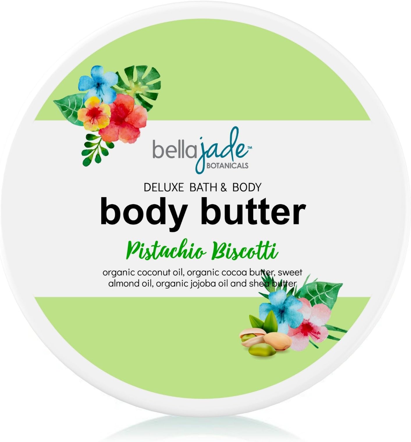 Whipped Body Butter Cream for Women - Organic & Natural Dry Skin Moisturizer Lotion | Luscious Pistachio Scent
