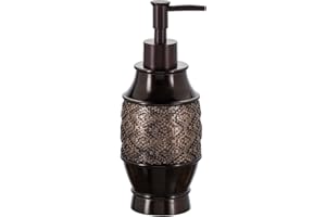 Creative Scents Dublin Brown Soap Dispenser for Bathroom - Decorative Lotion Dispenser with Durable Matching Pump for Countertop - Modern Liquid Soap Dispenser Holds 8 Oz.