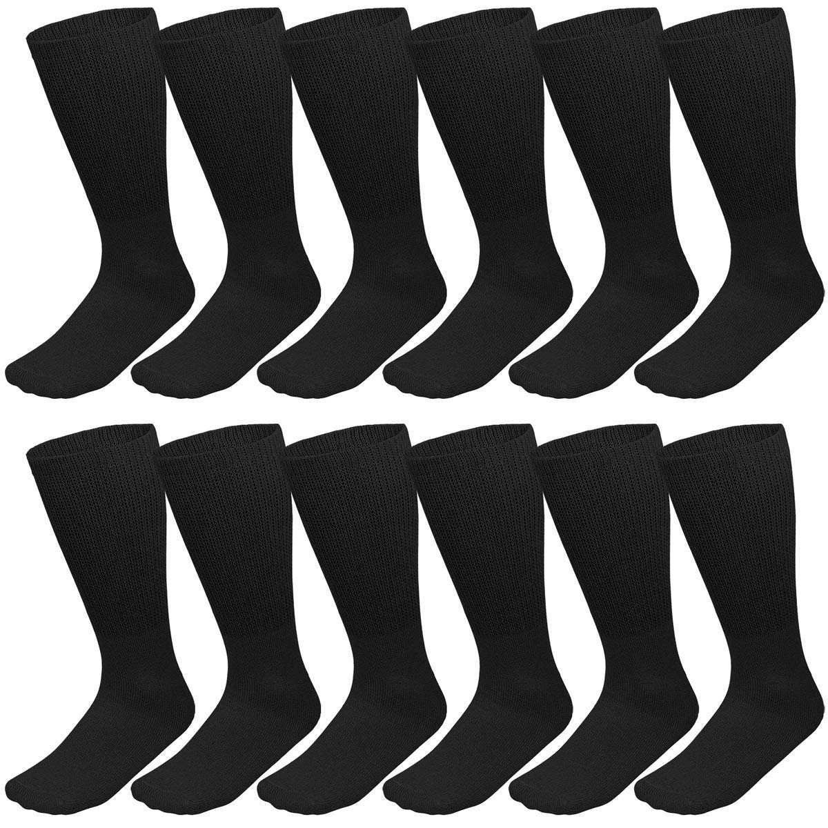 Physicians Approved Diabetic Socks For Men Women Non-Binding Loose Top Wide Crew Length