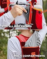 UTOBEST Running Vest 5L Hydration Pack 1.5L Bladder Red Adjustable view 6