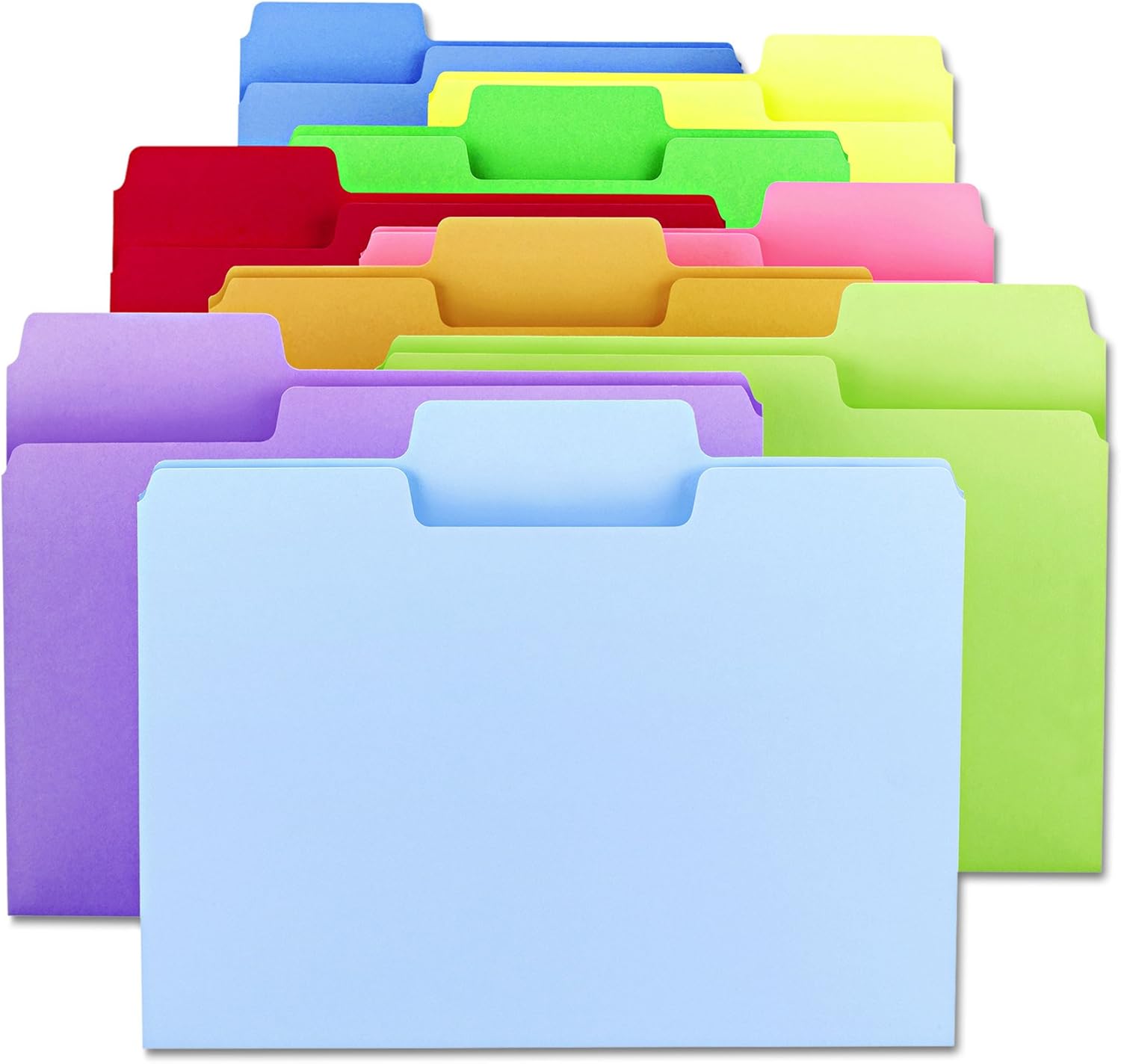 Smead SuperTab File Folder, Oversized 1/3-Cut Tab, Letter Size, Assorted Colors, 100 per Box (11961) : Colored File Folders : Office Products