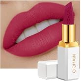 O'CHAIN Red Matte Lipstick, 618 HOT GIRL PINK | Long Lasting Full Coverage Non-Transfer, Infused with Jojoba Oil &amp; Vitamin E, Cruelty-Free Vegan Lip Makeup, Gift for woman