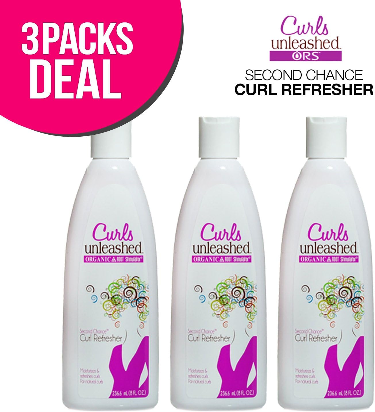(3 PACK) ORGANIC ROOT Stimulator Curls Unleashed Second Chance Curl Refresher 8oz