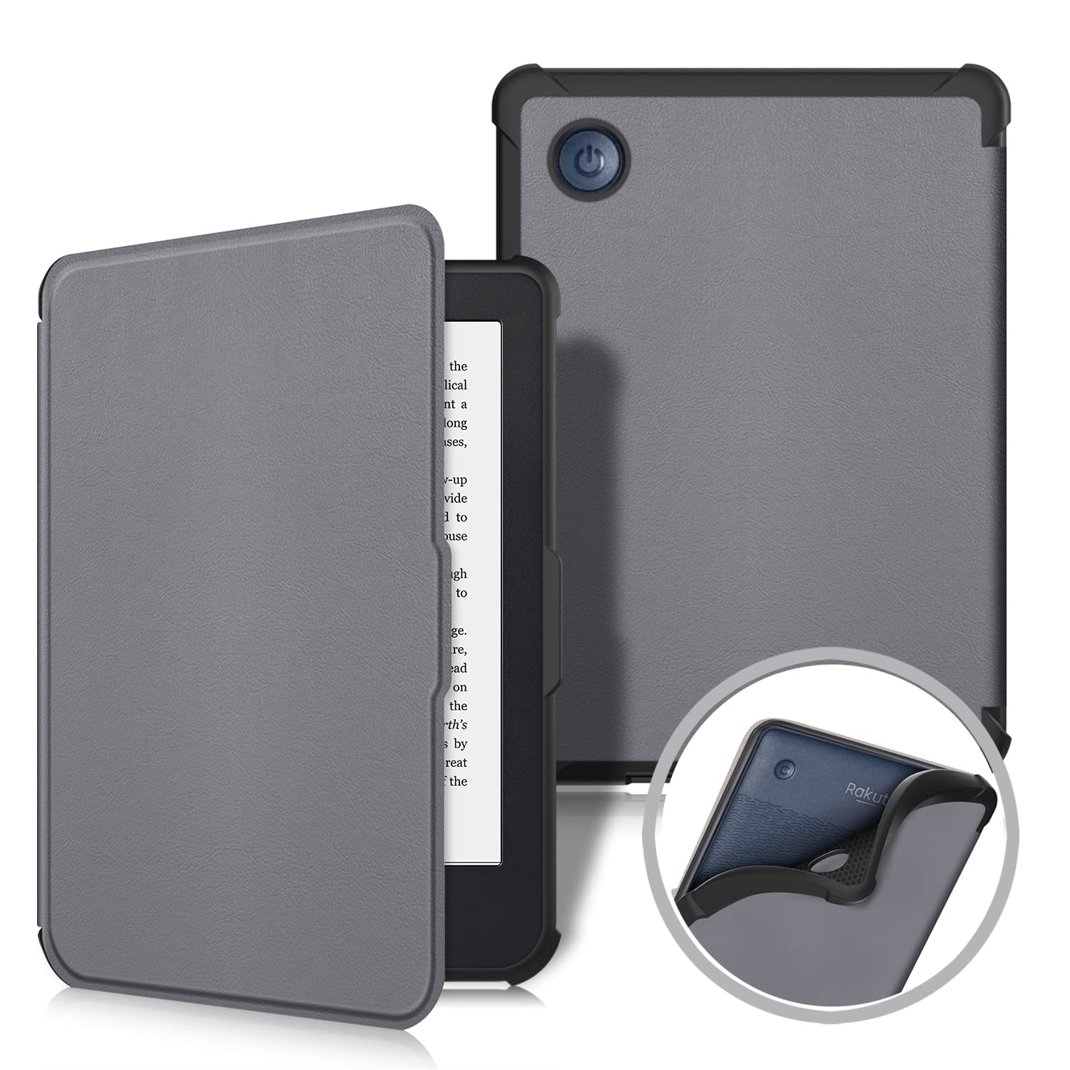 TOPCASE Sleep Cover Compatible with Kobo Clara 2E Case 6 Inch 2022 Release,Gray