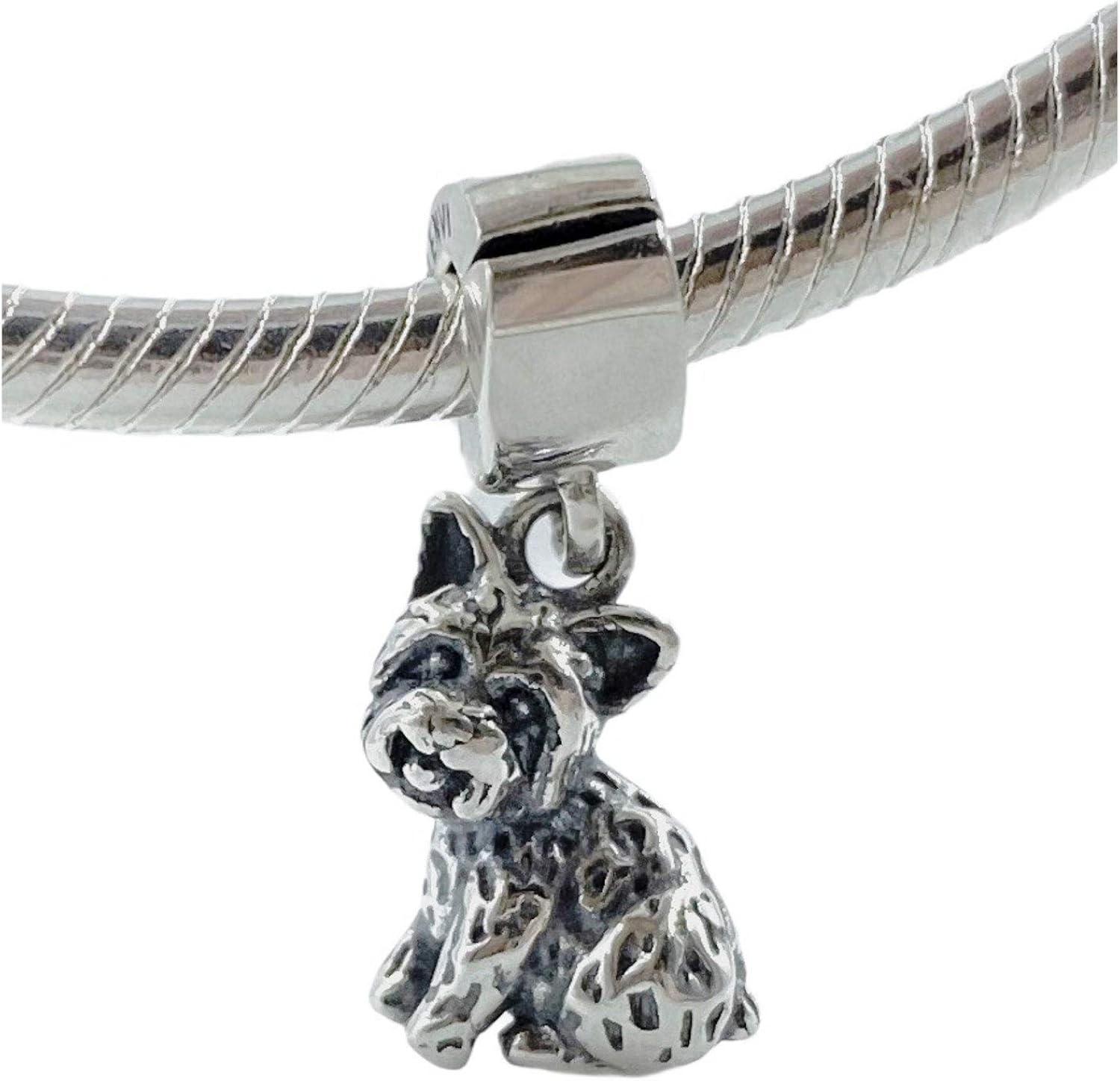 Bolenvi Yorkie Yorkshire Terrier Dog 925 Sterling Silver ClipOn Dangle