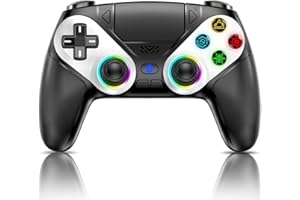 Nonbliep Wireless Controller for PS5 Slim/Pro/PC, with 9 Colors RGB Light/Dual Vibration/Turbo/3.5mm Audio Jack/Speaker/Progr