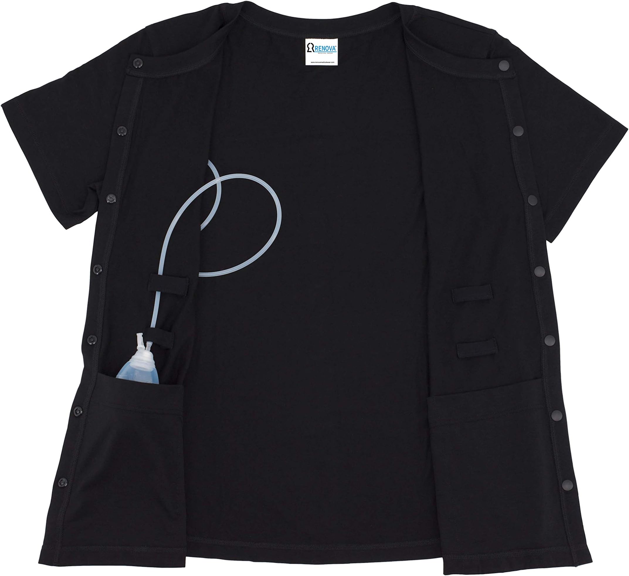 RENOVA MEDICAL WEAR Mastectomy Recovery Shirt with Drain Pockets