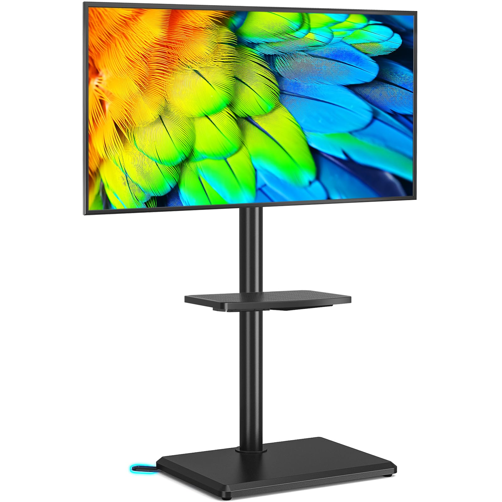 Photo 1 of Rfiver Swivel Floor TV Stand with Mount for 32-60 Inch TVs up to 88lbs, Height Adjustable TV Mount with Wood Base & Shelf, Space-Saving Design Tall TV Stands for Living Room, Bedroom, Corner