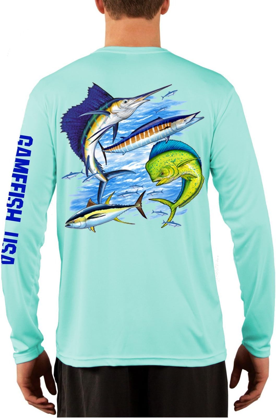 GAMEFISH USA Men's UPF 50 Long Sleeve Microfiber Moisture Wicking Performance Fishing Shirt
