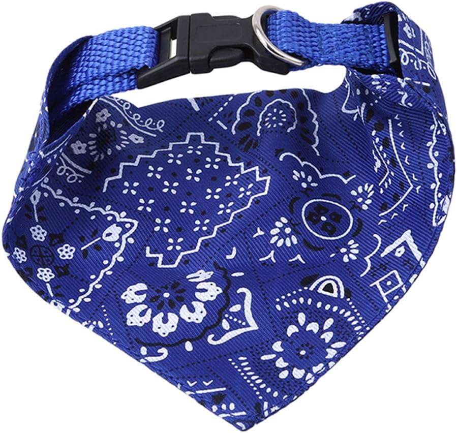 Yinew Dog Collar Neckerchief Strap Neck Scarf Triangle Towels Saliva Towel Pattern Fashion Accessories Puppy Cat Pet Products,Blue,M
