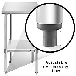 KUTLER Stainless Steel Table 30 x 18 Inches, NSF