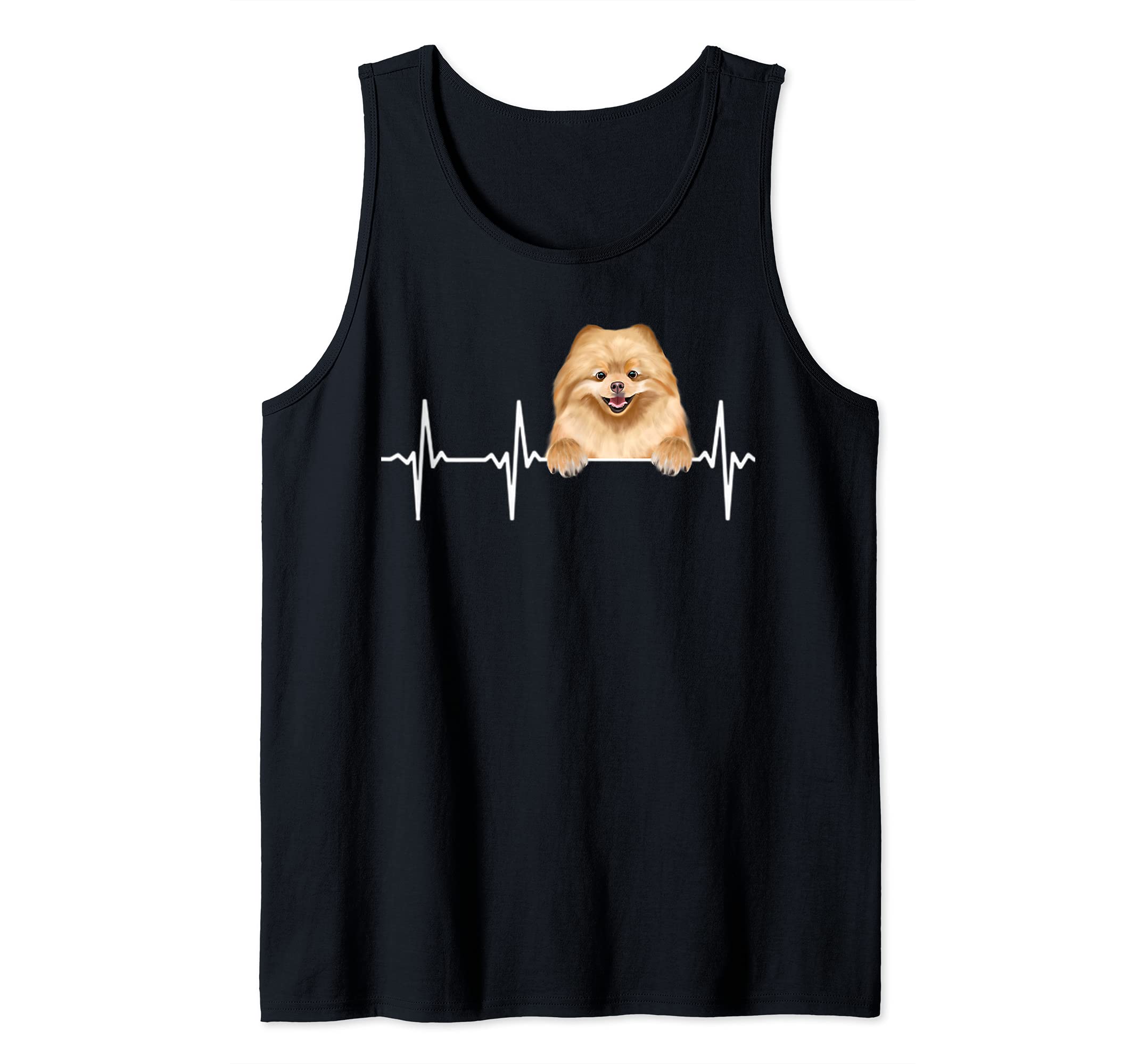 Funny Dog Heartbeat For Pomeranian Lovers Tank Top