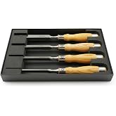 Narex 4 Piece Richter Mortise Chisel Set (1/8", 1/4", 3/8", 1/2") in Wooden Presentation Box