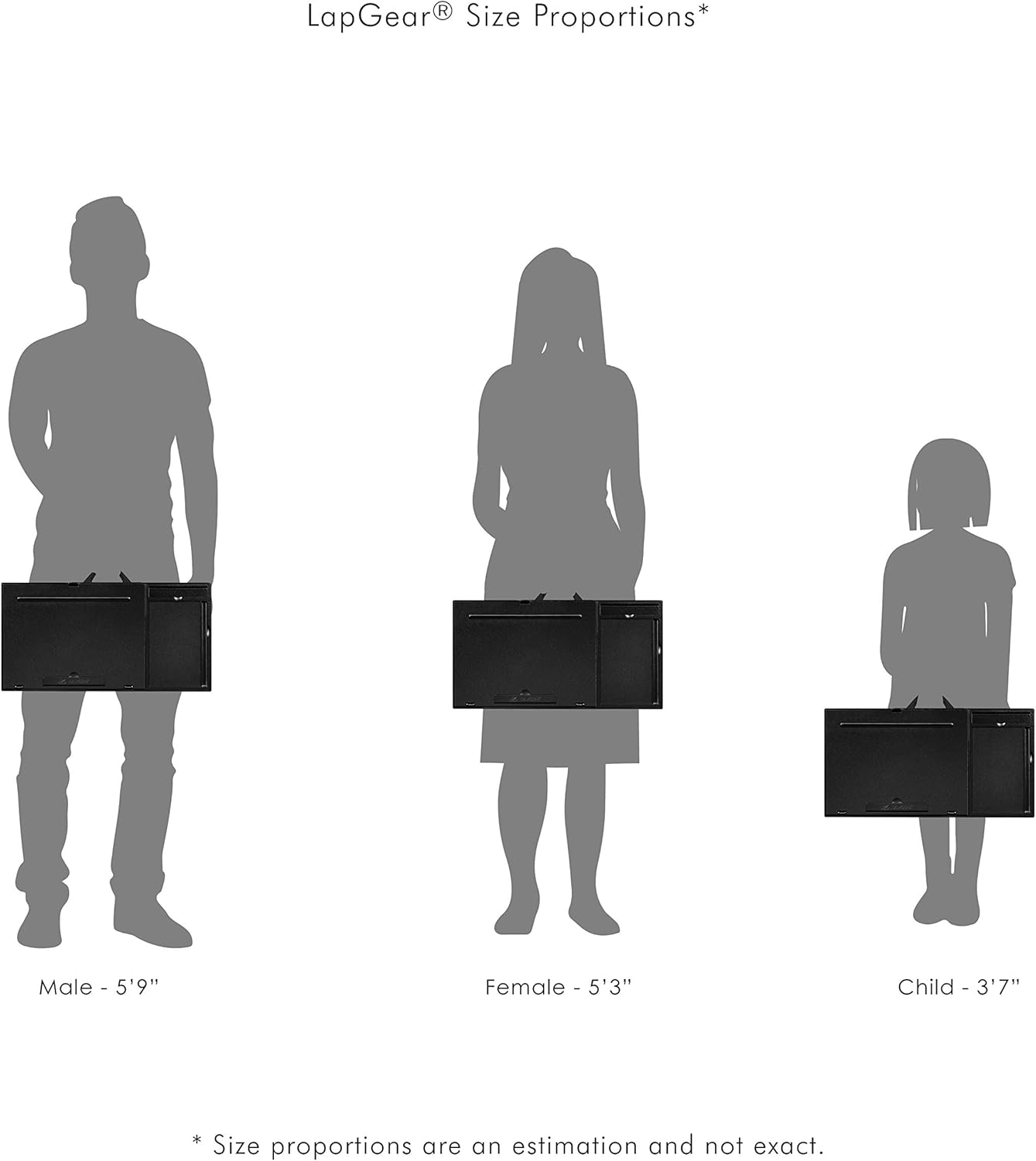 LapGear Ergo Pro Laptop Stand - Lap Desk with 20 Adjustable Angles, Mouse Pad, and Phone Holder - Black - Fits Up to 15.6 Inch Laptops and Most Tablets - Style No. 49408 : Office Products