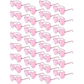 NACHLYNN 30 Pairs Heart Sunglasses Candy Color Heart Glasses Women Rimless Heart Shaped Sunglasses for Costumes Cosplay