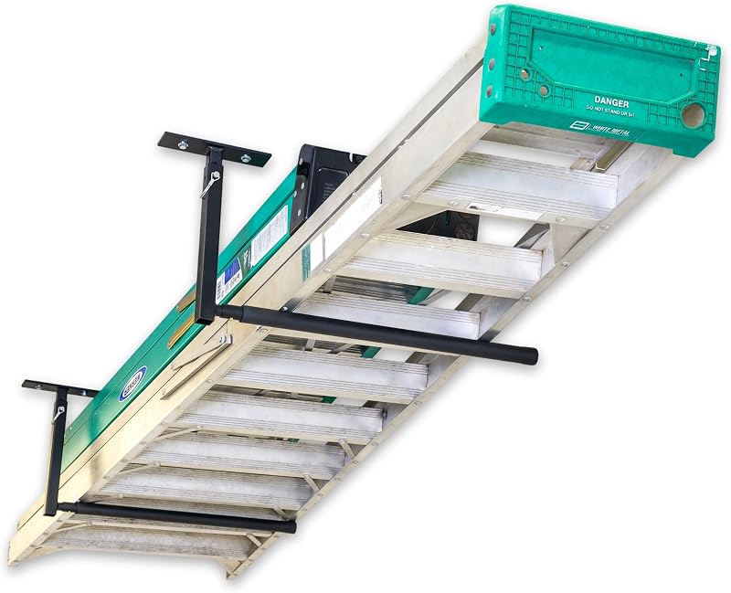 StoreYourBoard Adjustable Ceiling Rack Garage Storage Mount Ladder Hanger