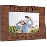 AKTFV Dad Picture Frame - Daddy I Love You So - 4x6 Wooden Photo Frame With Support Thank You Gift For Dad From Daughter Son? Father's Day Birthday Christmas Valentine’s Gifts for Father -A03