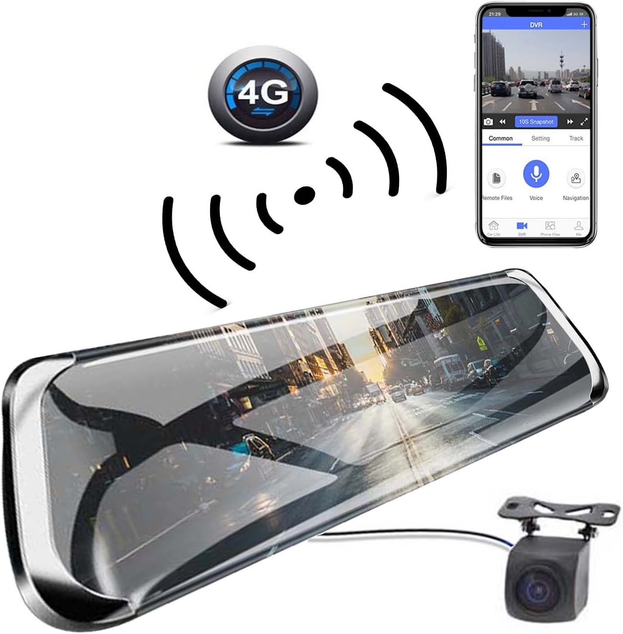 Dash Cam,ANSTAR Full HD1920x1080P Rearview Camera ADAS WiFi 10''IPS 4G HD Night Vision Goggles Language Vehicle Camera