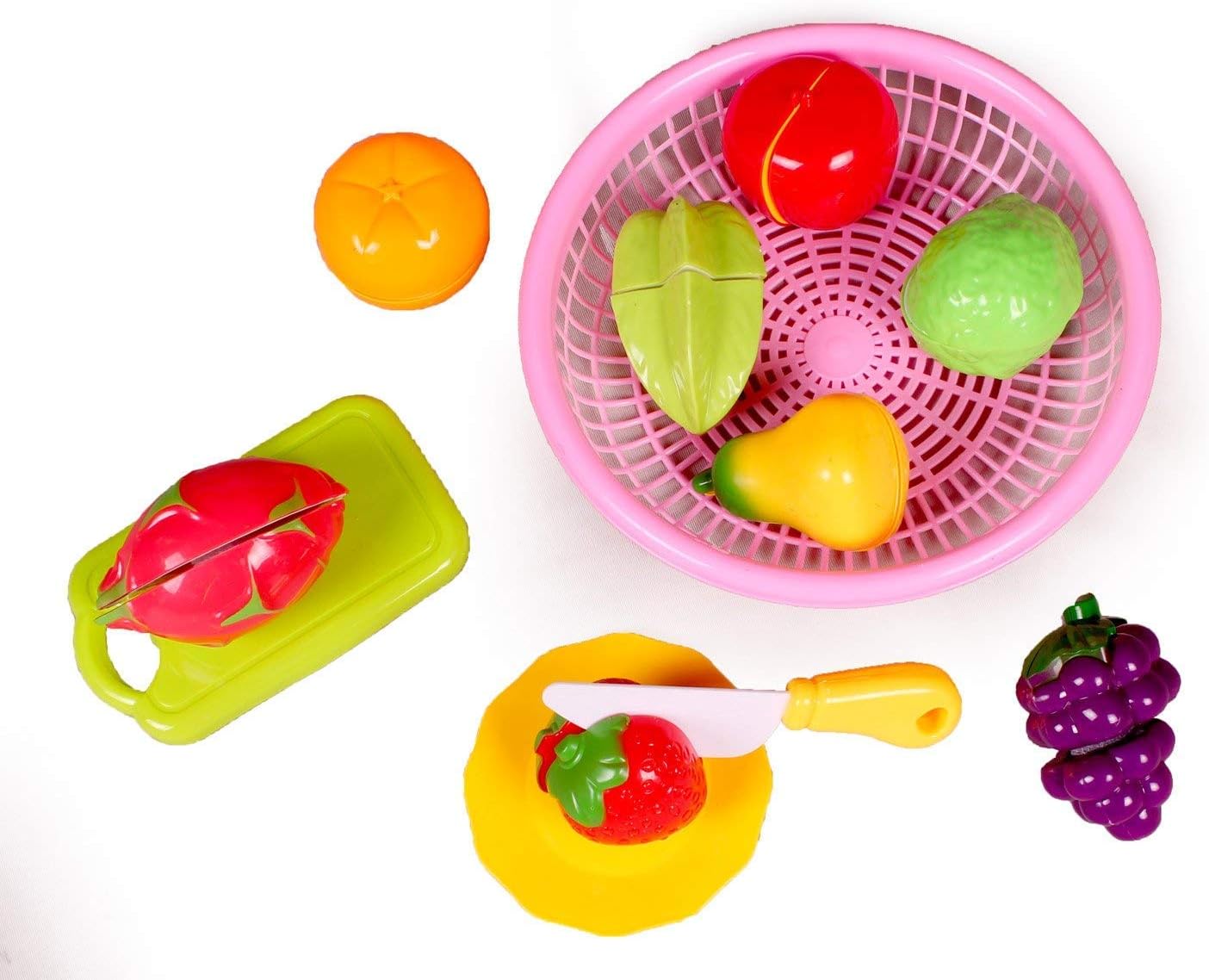 REDDOOR Fruit and Vegetables Cutting Play Toy Chopping Cutter Set Realistic Sliceable with Velcro