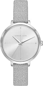 Charley Silver Leather Watch MK2793 