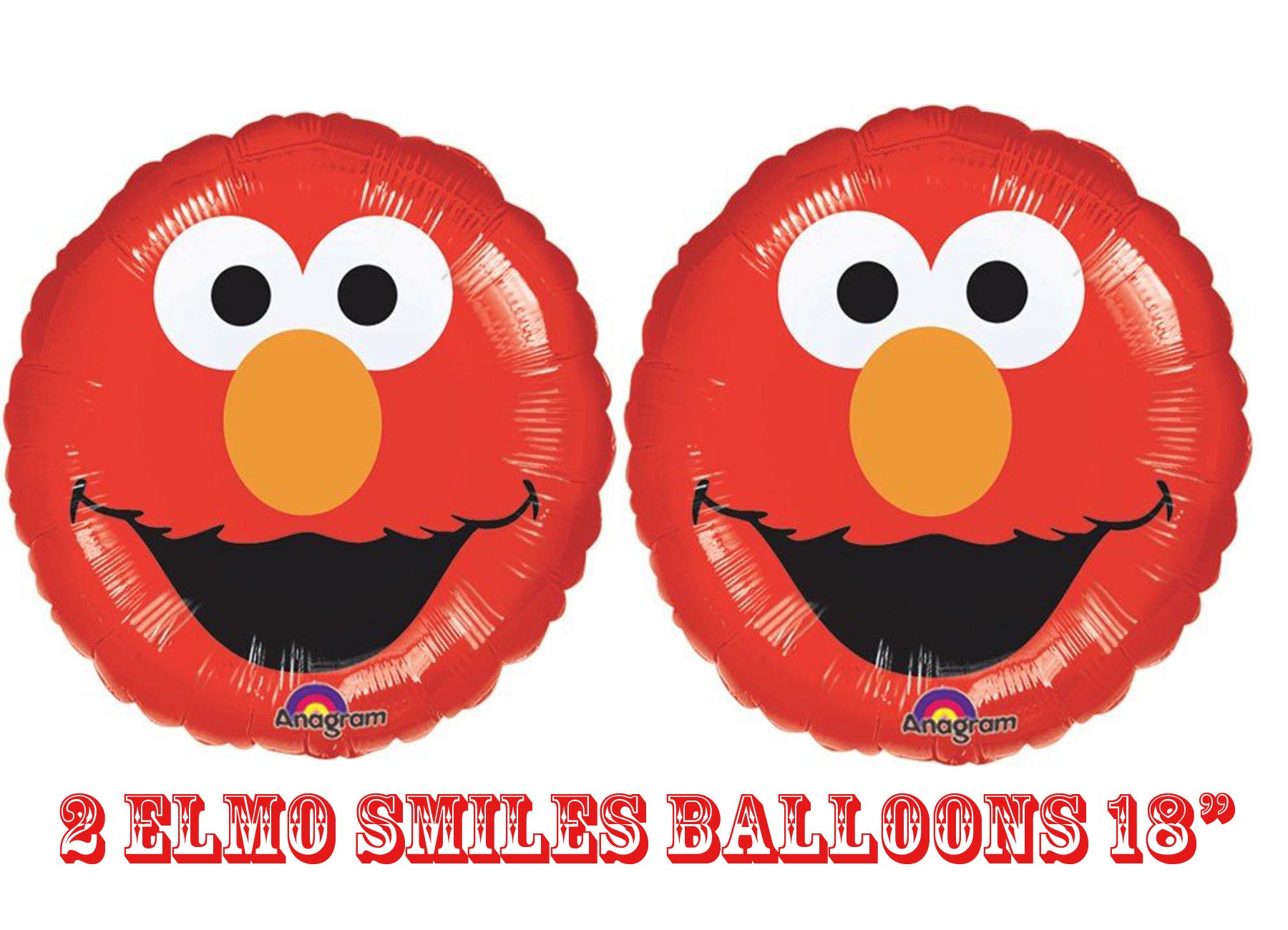 Photo 1 of Anagram Elmo Smiles Foil Balloons 18" (2 Balloons)
