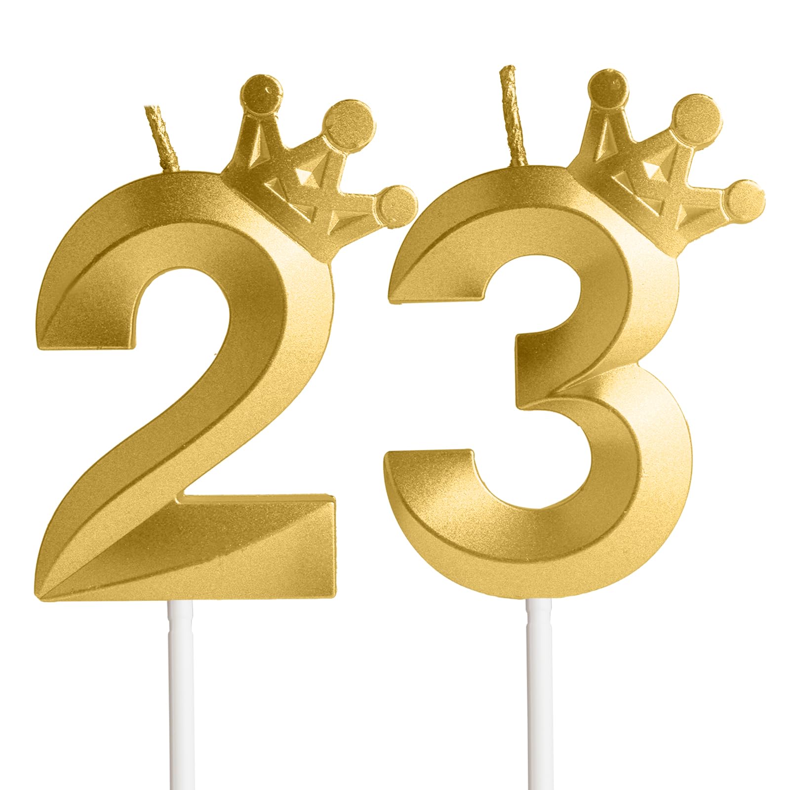 Photo 1 of **"3" CANDLE IS BROKEN** Twenty-Three Metallic Gold 23 Birthday Candle, 23rd Candle for Cake,23rd Cake Topper,Birthday Party Anniversary Celebration Decoration Supplies for Men Women Kids Birthday Decor