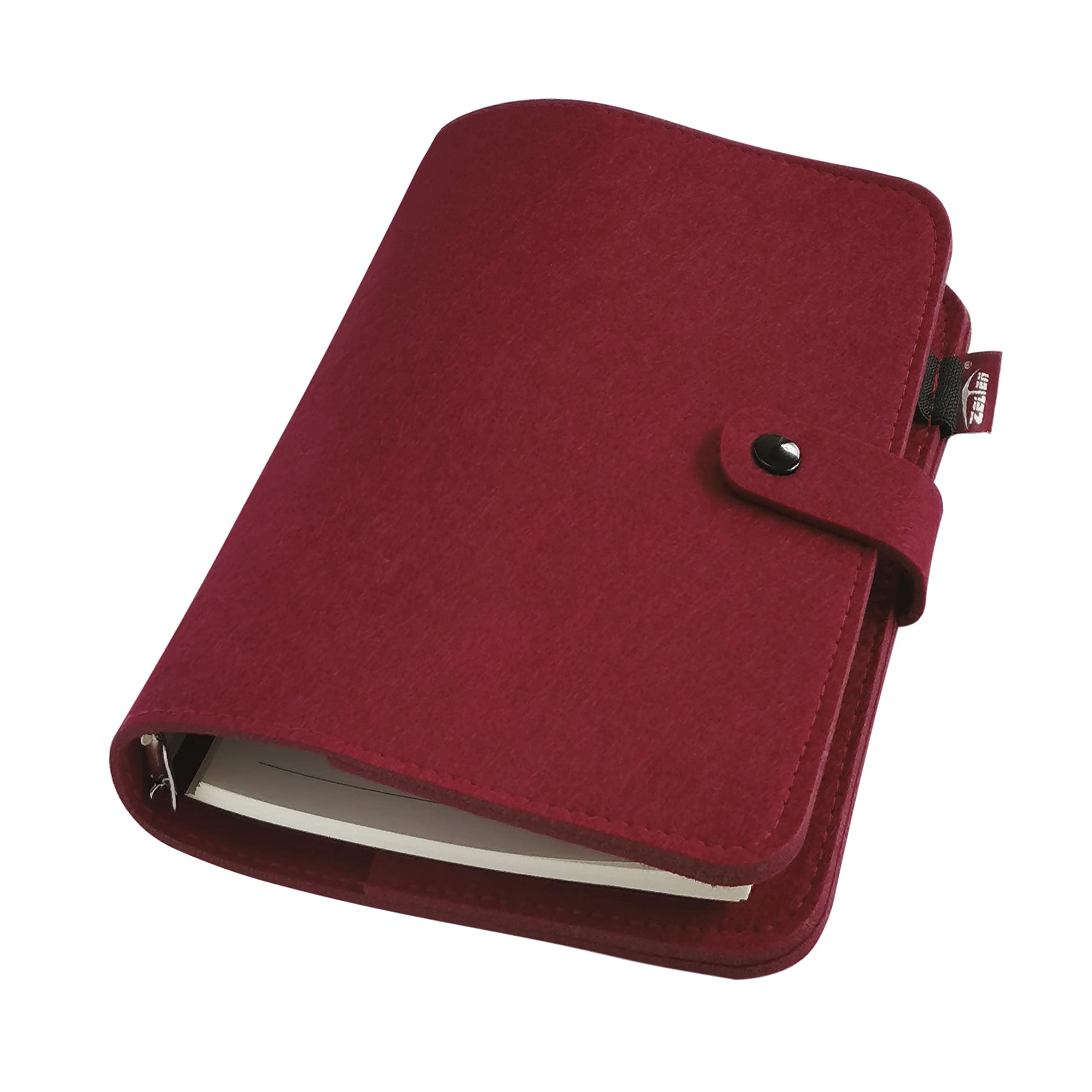 A6/ A5 6-Holes Felt Cover Round Ring View Binder File Folder for Loose Leaf Sheet Protectors/D Ring Binder Cover Protector (Bossa Nova, A5 mini Set)