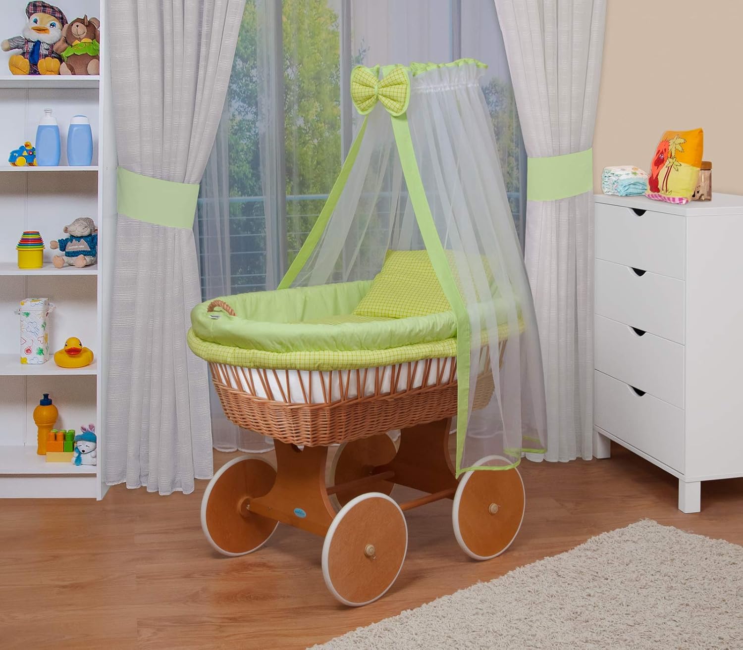waldin baby wicker cradle