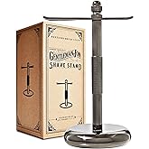Gentleman Jon Shaving Stand for Razor & Brush for Men – Heavy Duty Gunmetal Razor & Brush Stand, Weighted Base, Matches Wet Shave Kit & Storage, Shaving Kit, Shaver Holder, Beard Accessories for Men