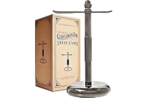 Gentleman Jon Shaving Stand for Razor & Brush for Men – Heavy Duty Gunmetal Razor & Brush Stand, Weighted Base, Matches Wet Shave Kit & Storage, Shaving Kit, Shaver Holder, Beard Accessories for Men