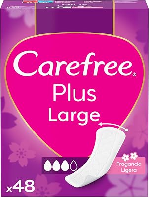 Plus sin fragancia Ligera Protegeslips (48 unidades), protege slips absorbentes y transpirables de uso diario, protectores extra largos con protección contra el mal olor