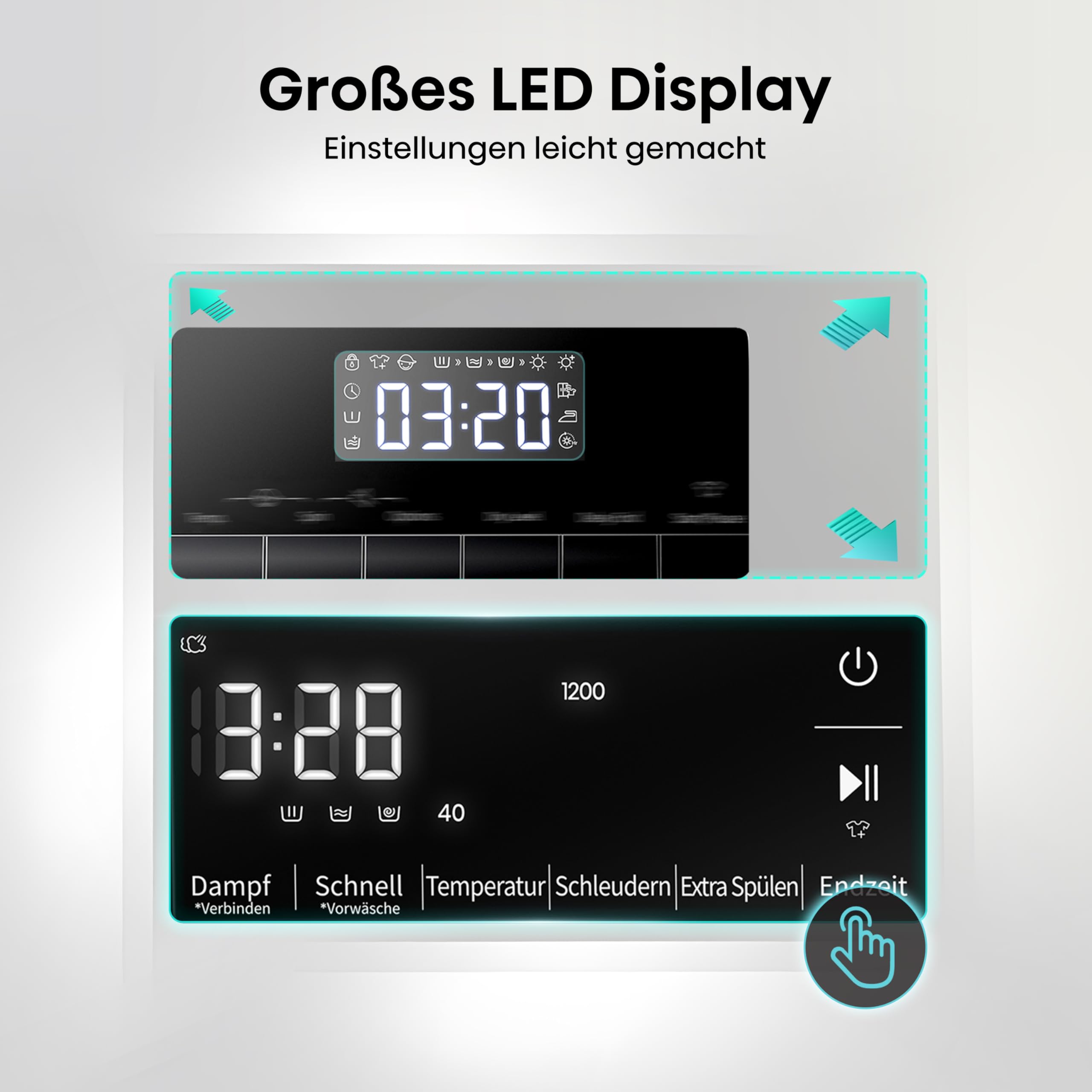 Hisense WD3S8043BW3 Waschtrockner/ConnectLife /16 Programme /8 KG, 54 Liter /1400 U/min/Dampffunktion/JetWash/Anti-Allergie Program/Auto Program/Eco Wash/Steam RefreshWeiß 8