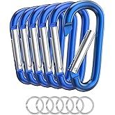 Carabiner Keychain Clip -3" Aluminum Carabiner D Ring, Caribeener Clips, Spring Snap Hook for Keychain Clip