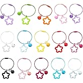 Tinsparkwin Christmas Acrylic Star Keychain Decoratives Candy Color Bells Pendant Accessories for Car Keys Purse Lanyards Dog Collar DIY Craft