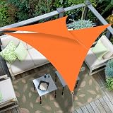 HEYOMART Sun Shade Sail 3x3x3m Triangle UV40+ PES Canopy Orange view 3