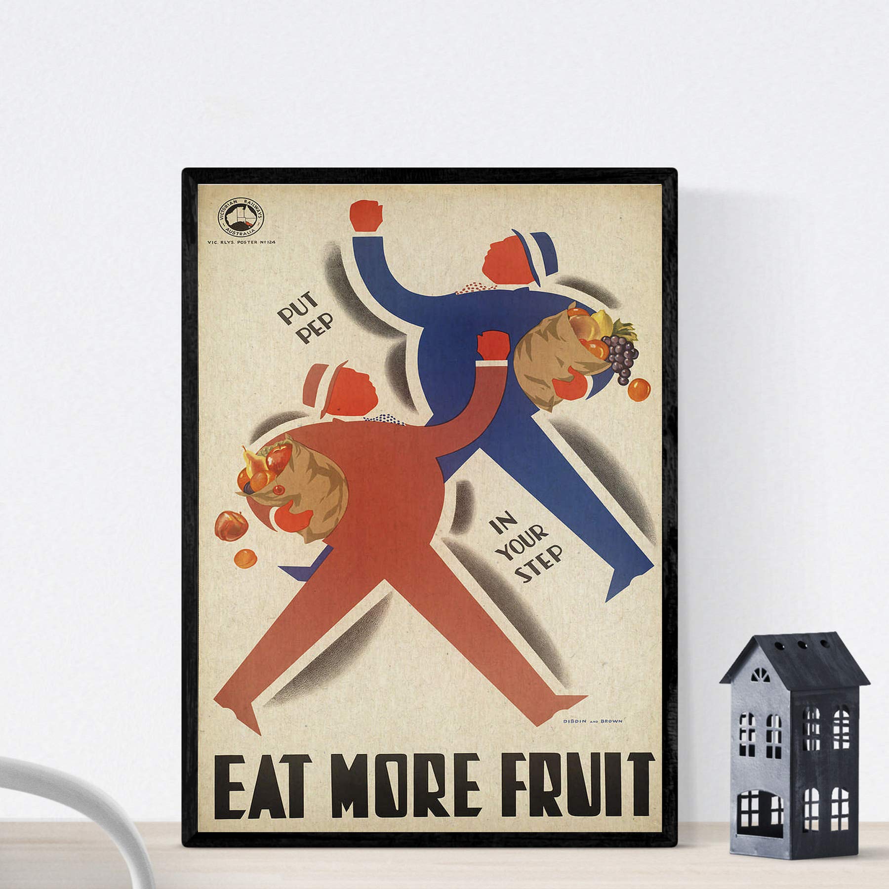 Nacnic Vintage Poster Educational vintage poster on habit Eating more fruits. A4 size