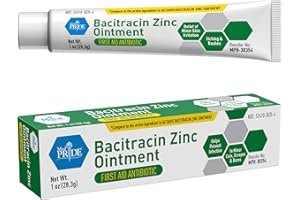 MED PRIDE Bacitracin with Zinc Ointment Antibiotic Bacitracin for Infection Prevention and Skin Relief, 1 Oz Tube