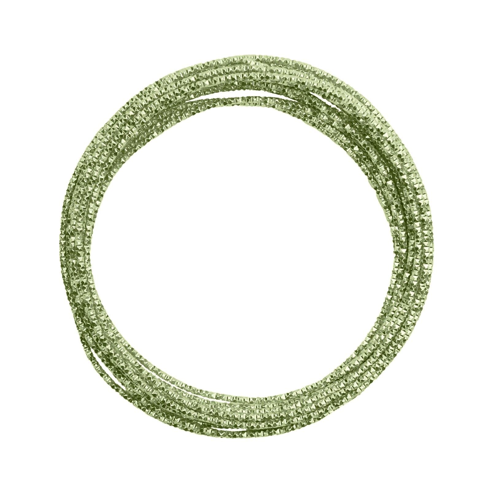 Vaessen Creative Aluminium Craft Wire Hammered 16.4 ft (5 m) x 0.08" (2 mm) Apple Green - Flexible Metallic Wire for Crafting, Flower Arranging, Jewellery Making and Modelling