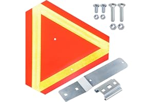 FULAIGE Slow Moving Vehicle Mounting Bracket with Vehicle Safety Signs for Golf Cart, Tractor, Vehicle Mounting Bracket Mounting Kit includes 1 Tractor Bracket, 1 Street Vehicle Sign, 4 Bolts, 4 Nuts