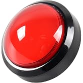 Arcade Buttons EG STARTS 100mm Big Dome Convex Type LED Lit Illuminated Push Button for Arcade Machine Video Games Parts &amp; Red DC 12V