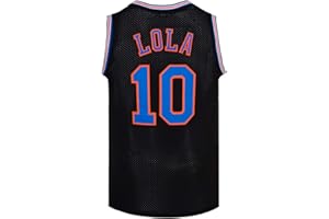 CNALLAR Mens Basketball Jerseys #10 Lola Space Movie Jersey Shirts White/Black