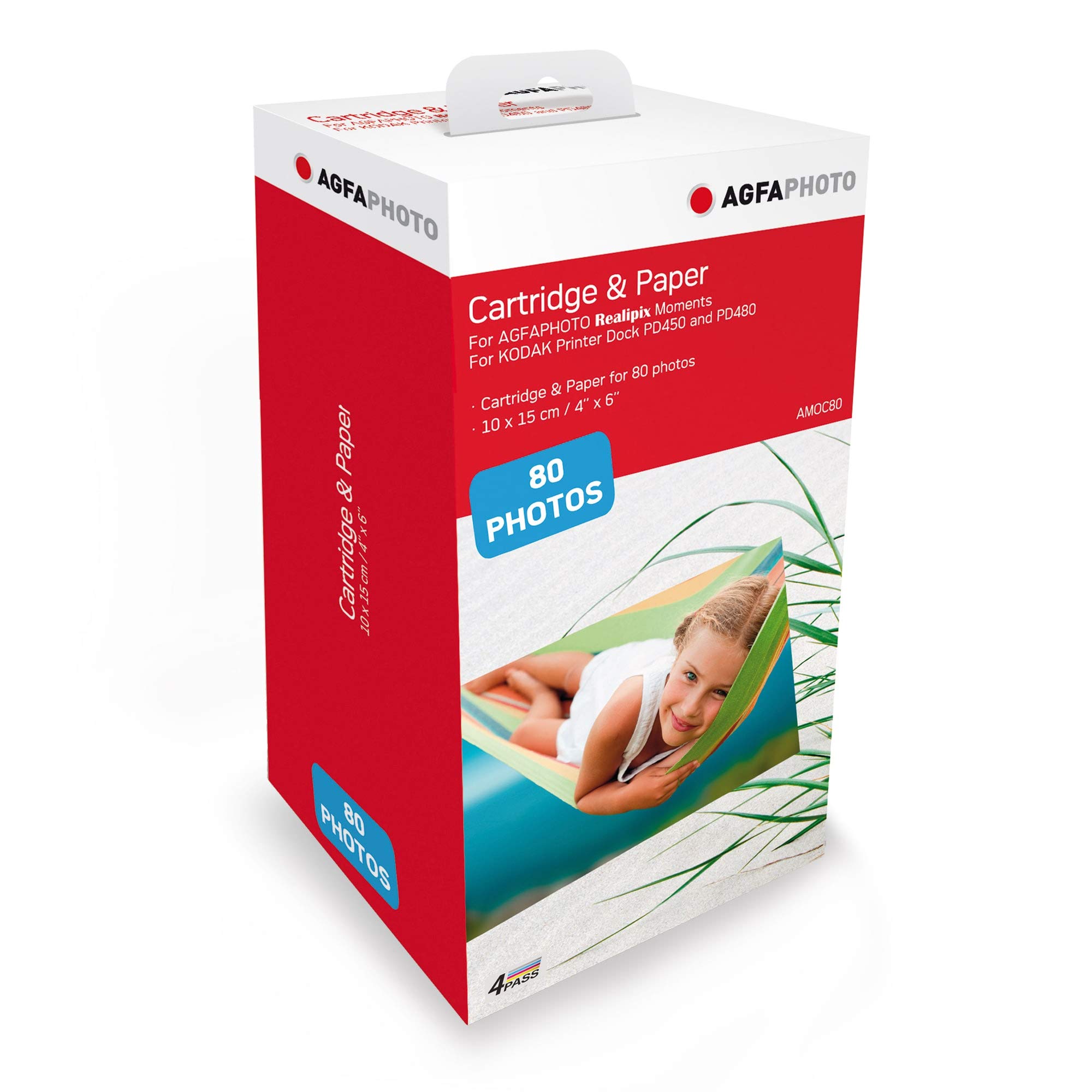 AgfaPhoto - Cartouche et papiers photos format 10 x 15 cm - AMOC - Compatible AGFA PHOTO Realipix Moments et KODAK PD450