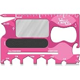 Wallet Ninja 2.0 (Advanced 20-in-1 Multitool, Now With Mirror + Nail File) (Pink)