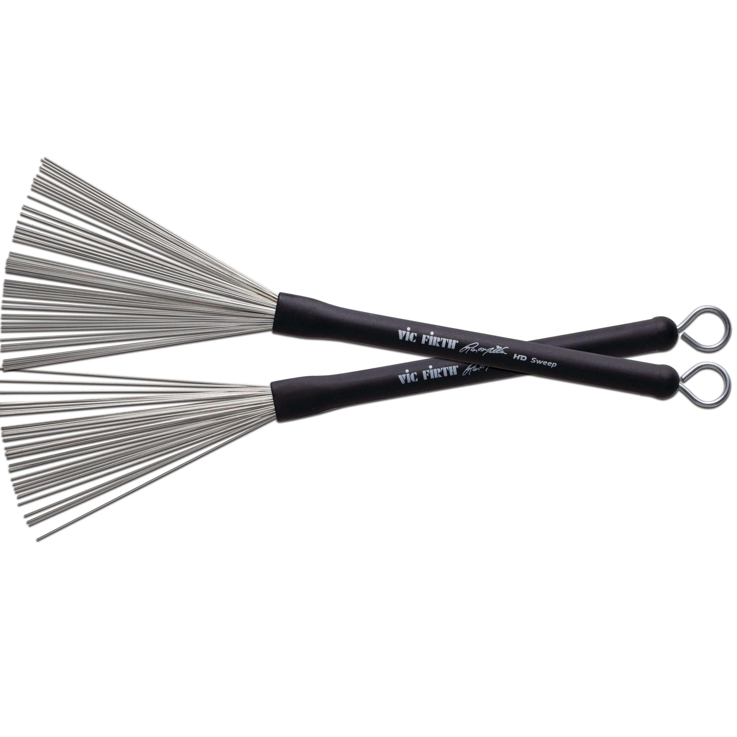 Vic FIrth - Signature Series Wire Brush - Russ Miller 'Sweep' - Retractable - Black Handle