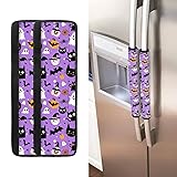 ASQVTIFE Black Cat Fridge Handle Covers Set of