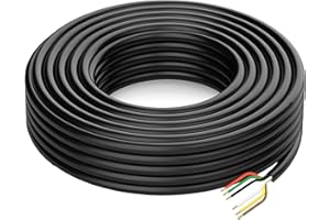 DOAUTO 100 Foot Heavy Duty 14AWG 6 Way Round Conductor Wiring RV Trailer Cord Harness Wire, 6 Individually Flexible PVC RV Tow Hitch Caravan Hook-Up Cable