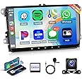 2G+64G 9 Inch Android 13 Car Stereo Radio Carplay for VW Passat Jetta Tiguan Golf MK5 MK6 T5 EOS Polo, Rimoody Touchscreen Android Auto GPS Navigation Bluetooth FM SWC Backup Camera