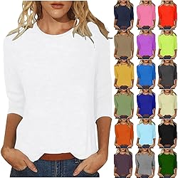 Summer Tops for Women 2025,Womens 3/4 Length Sleeve