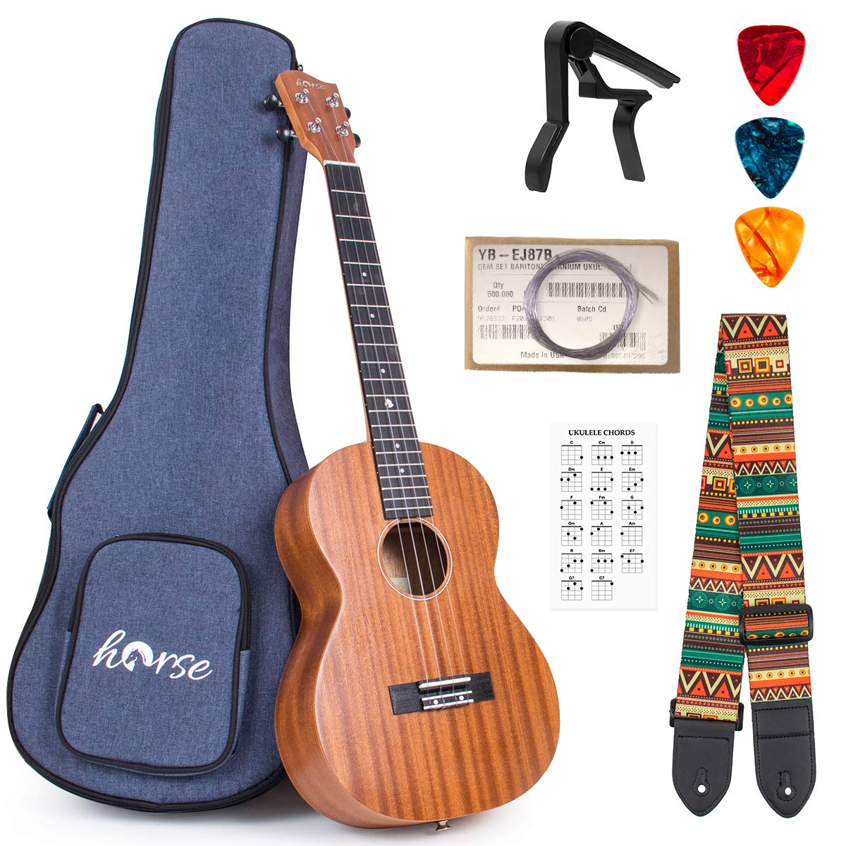 Photo 1 of ***E STRING SNAPPED**Baritone Ukulele, 30 Inch Professional Musical Instrument Ukelele for Adults Horse Uke Beginner Kit W/Gig Bag Strap OEM Strings Hawaiian Guitar Ukalalee Yukalalee Ukalele Yukelele